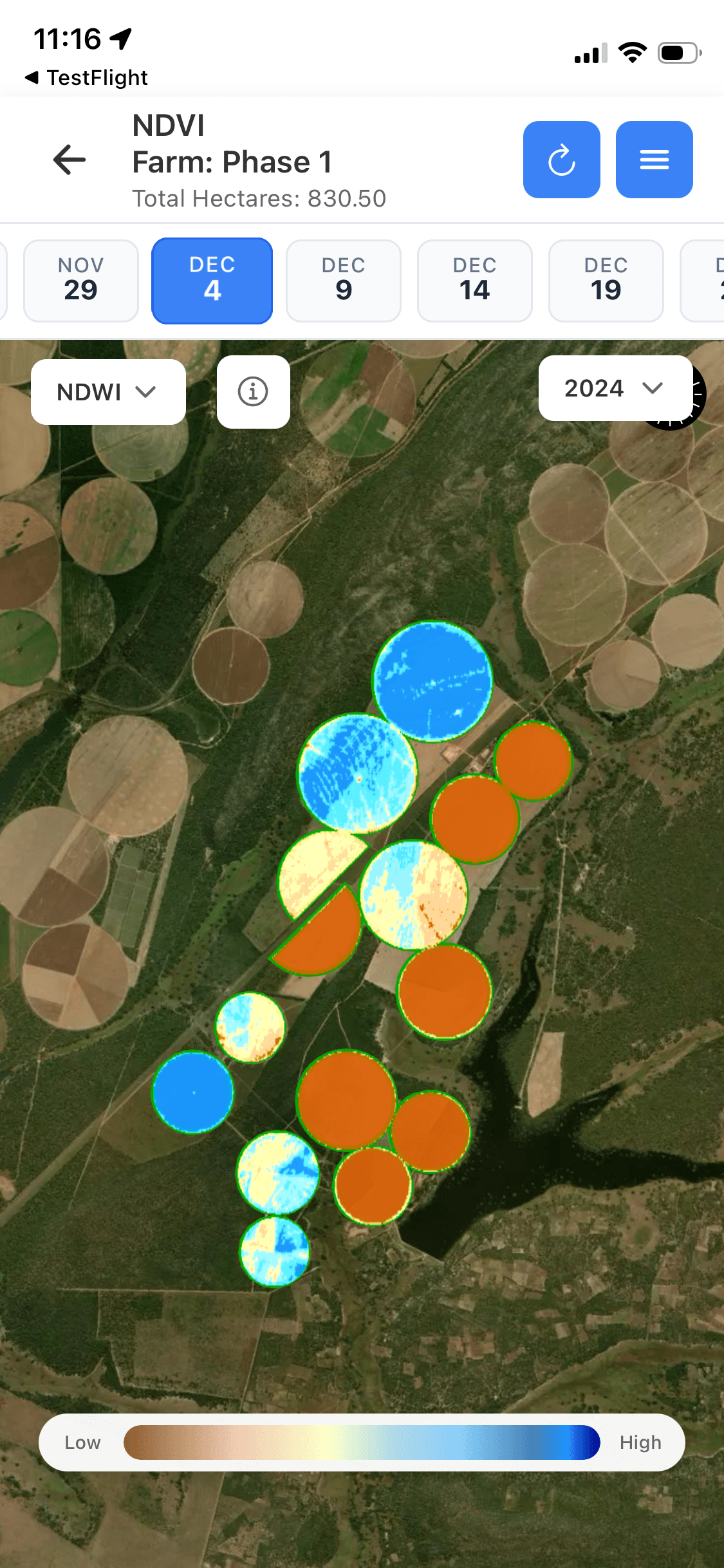 NDWI View - Water stress detection and moisture analysis